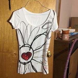Desigual heart tee fitted Small